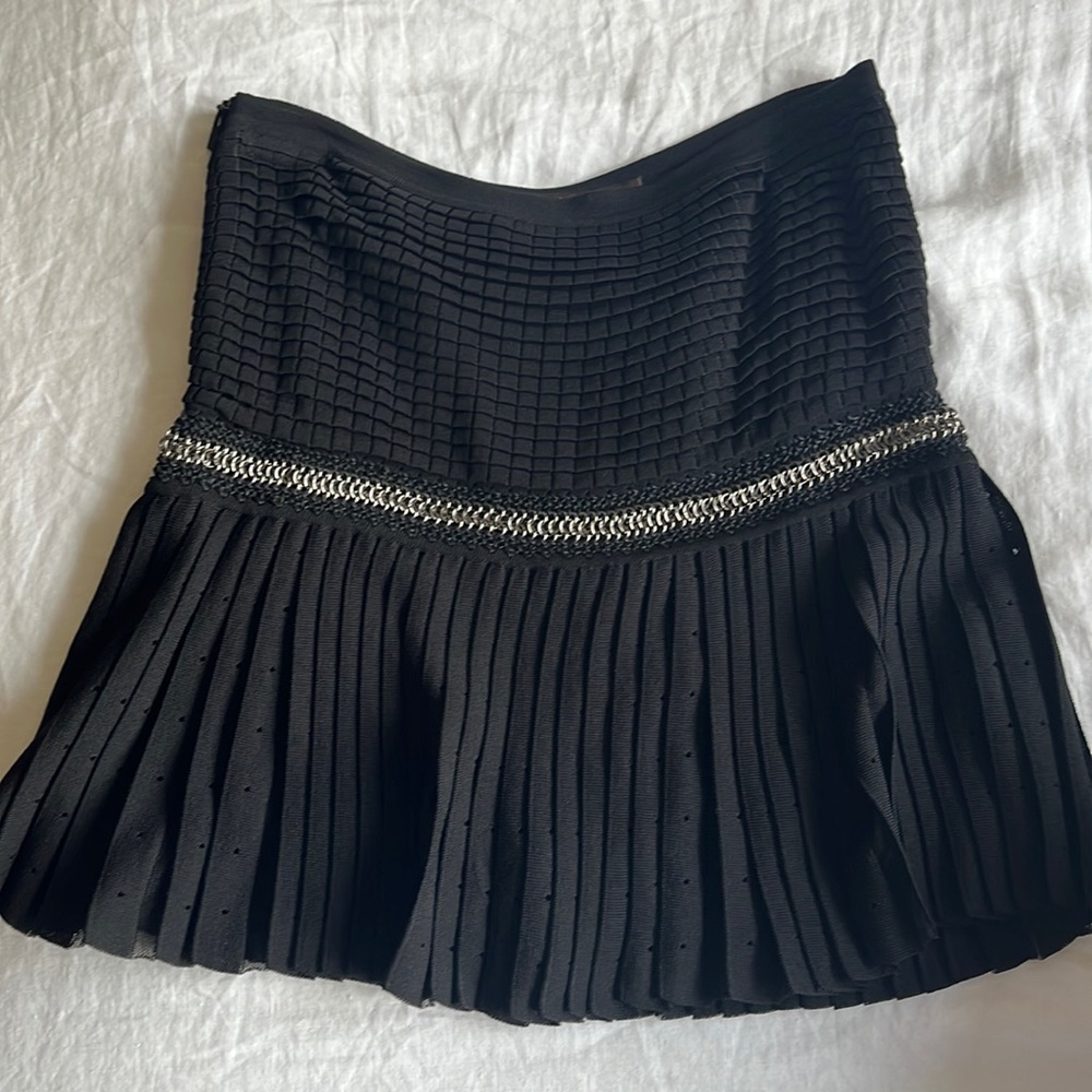 Roberto Cavalli mini skirt with chain detail and pleats